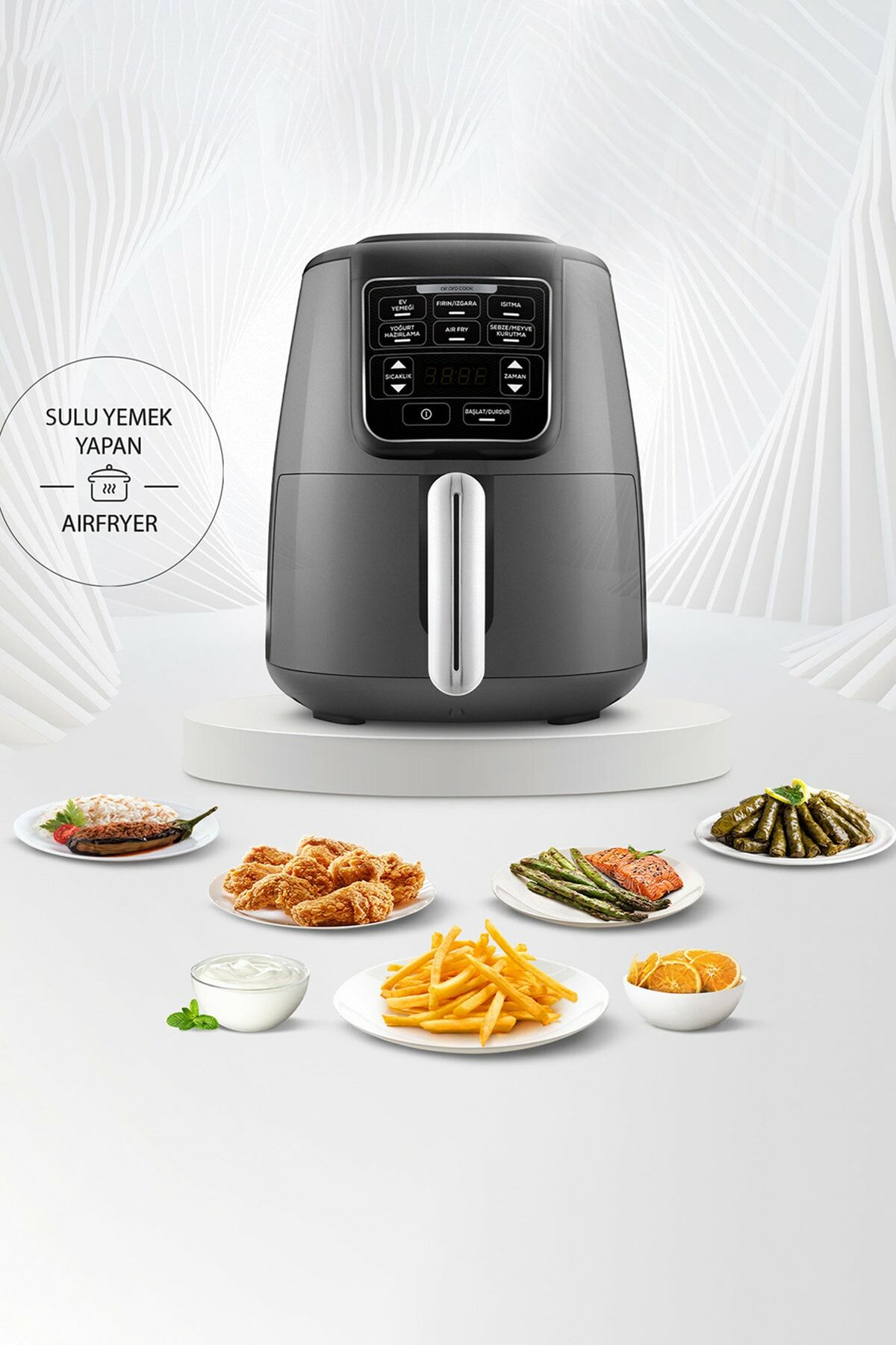 Air Pro Cook XL 2 in 1 Konuşan Airfryer Space Gray