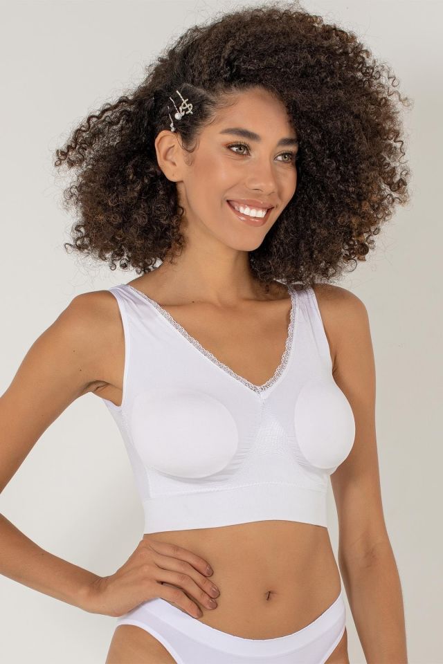 Thin Pad Seamless Gathering Bustier