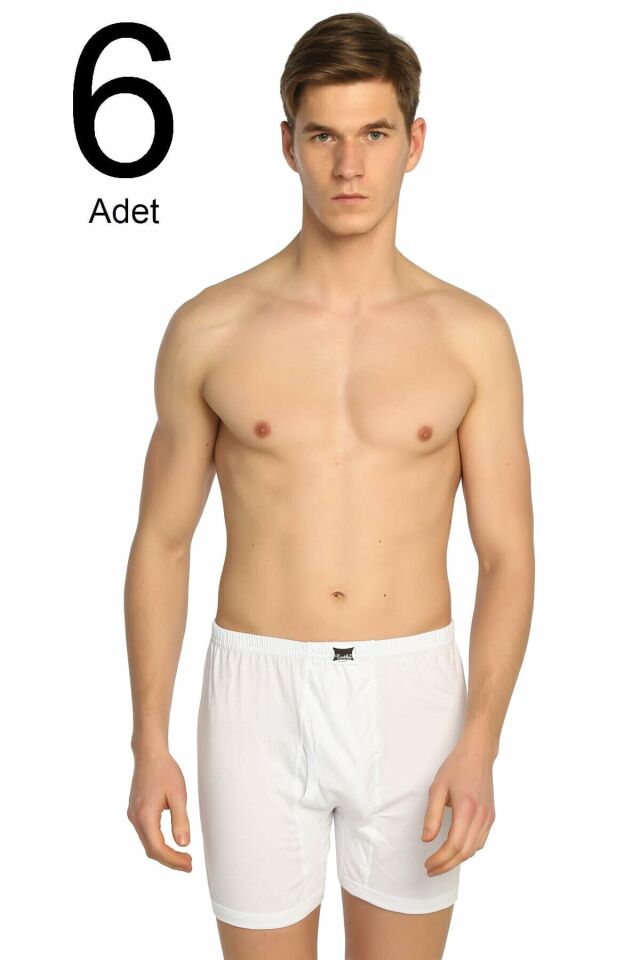 Men's White 6 Pack Combed Long Johns Underpants