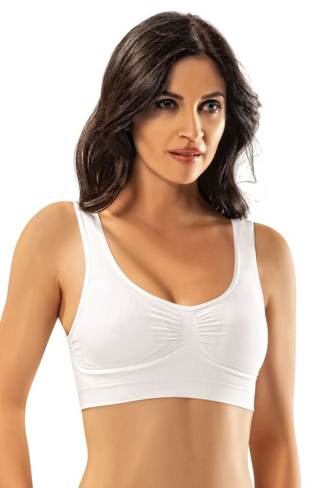 Women's White Thick Strap Padded Bustier 3 Pack 606