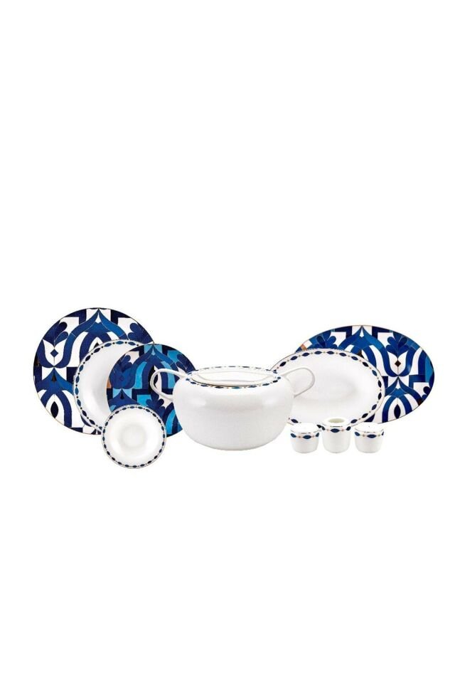 Karaca Home Fine Pearl Azur 62 Pieces Pearl Dinnerware Set for 12 Persons