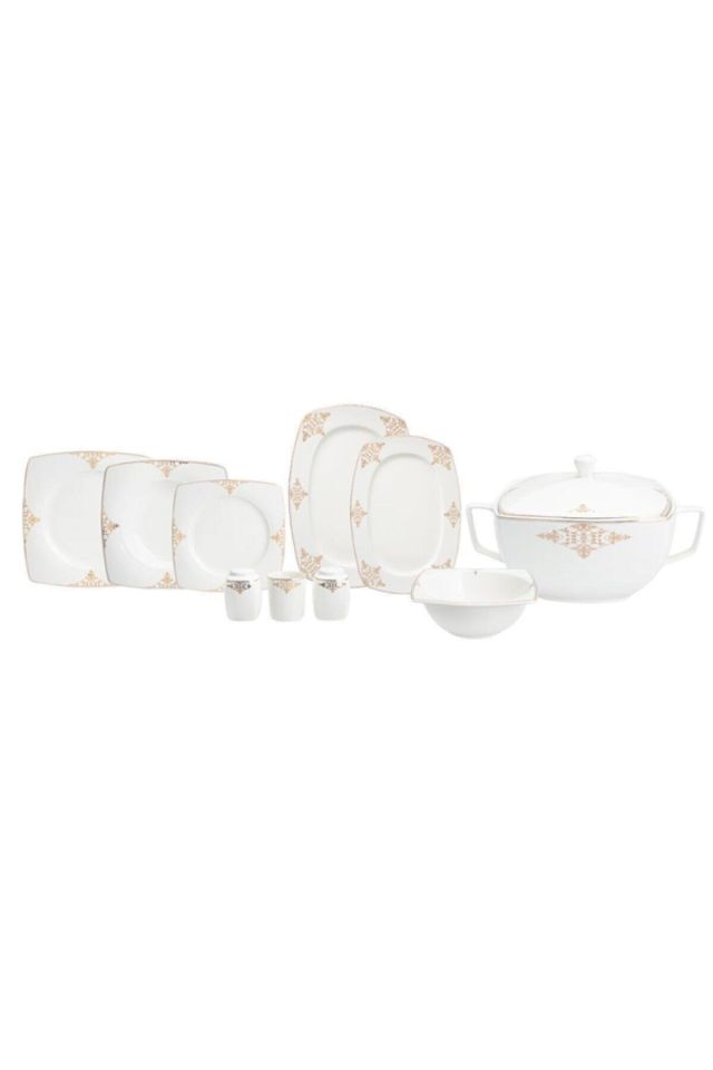 Karaca Home Melina Fine Cream 60 Parça 12 Kişilik Kare Yemek Takımı