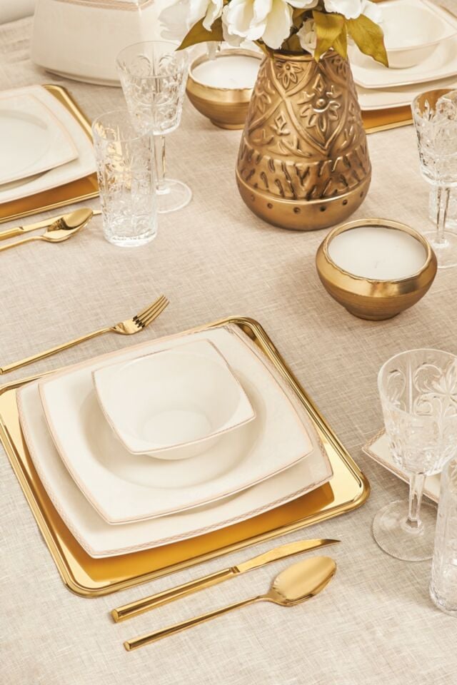 Karaca Home Raisa Cream 60 Parça 12 Kişilik Porselen Yemek Takımı