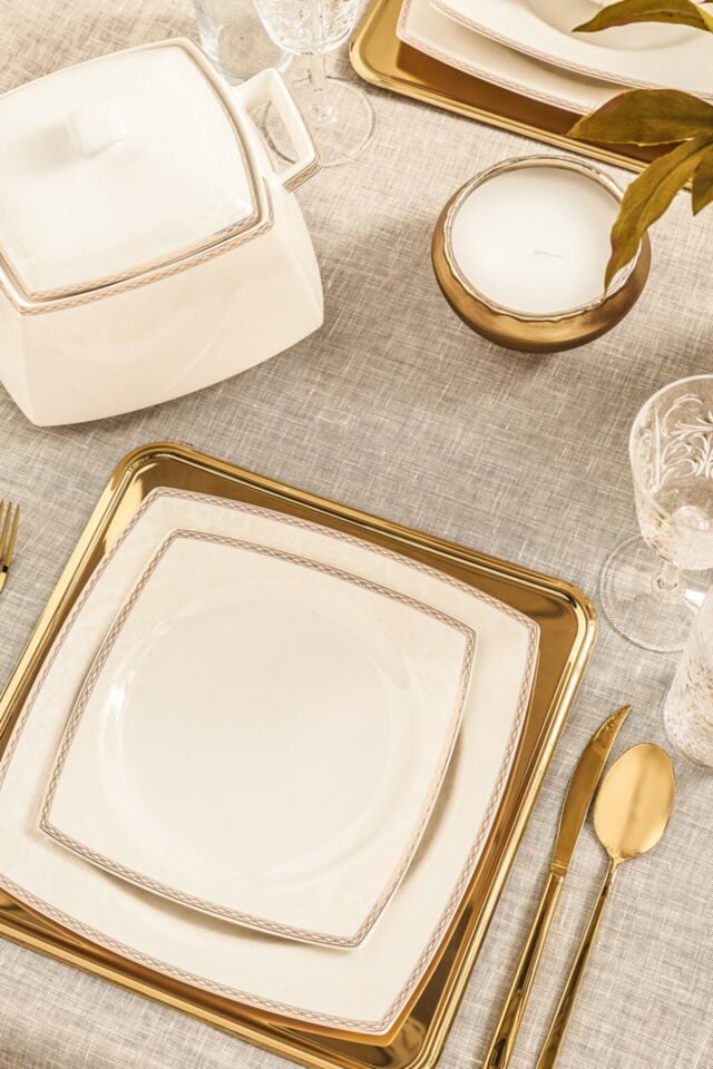 Karaca Home Raisa Cream 60 Parça 12 Kişilik Porselen Yemek Takımı
