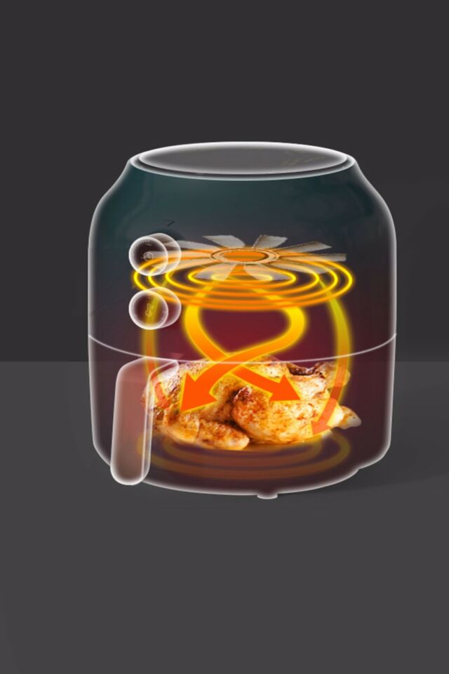 Multifry Black Air Fryer Oil Free Fryer 2.6 L